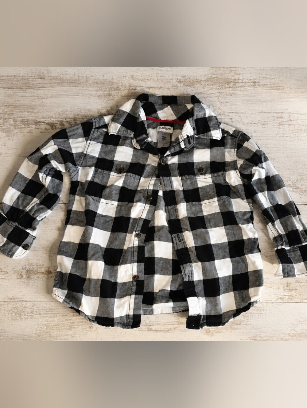 Carter's Toddler Boys Plaid Flannel Button-Down Shirt. 2T